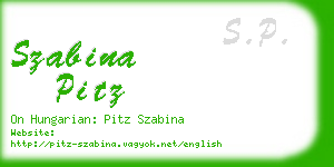 szabina pitz business card